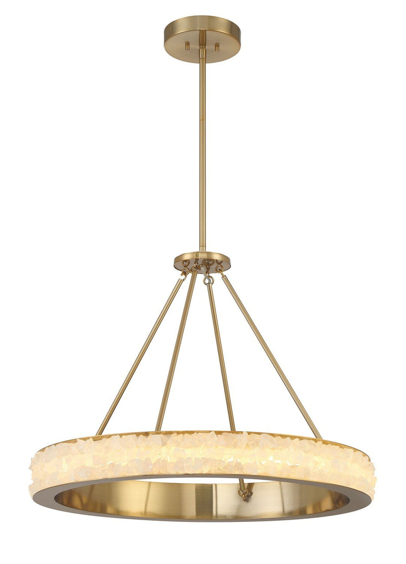 Divinely 29" LED Pendant in Celeste Brass