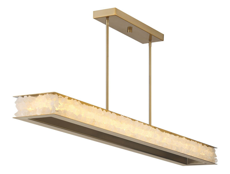 Divinely LED Linear Pendant in Celeste Brass