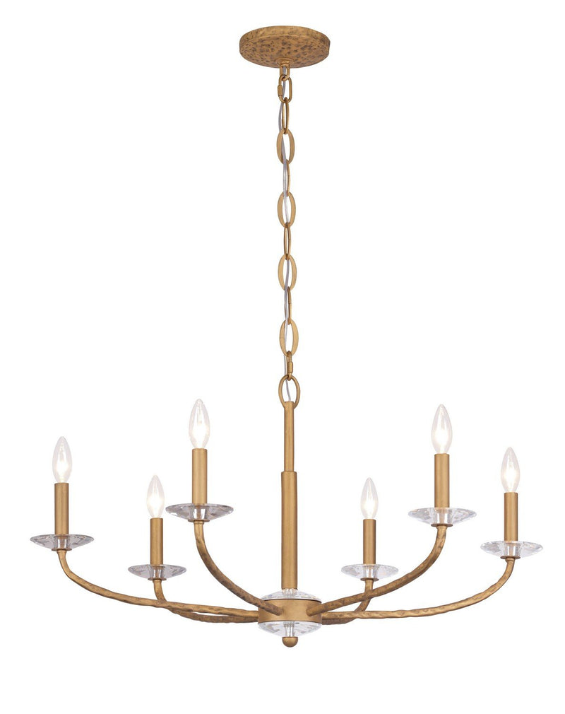 Atella 6-Light Chandelier in Ashen Gold
