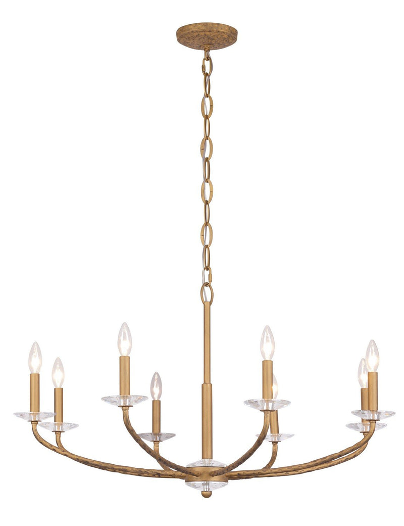 Atella 8-Light Chandelier in Ashen Gold