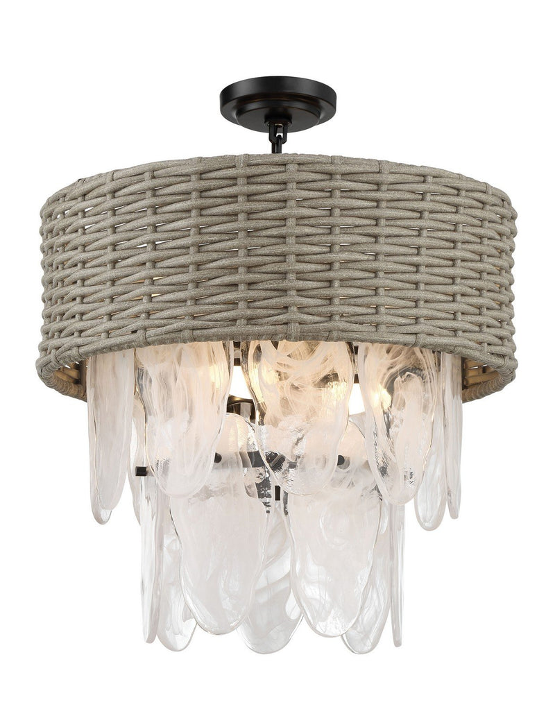 Breakers Isle 6-Light Semi-Flush Mount in Coal
