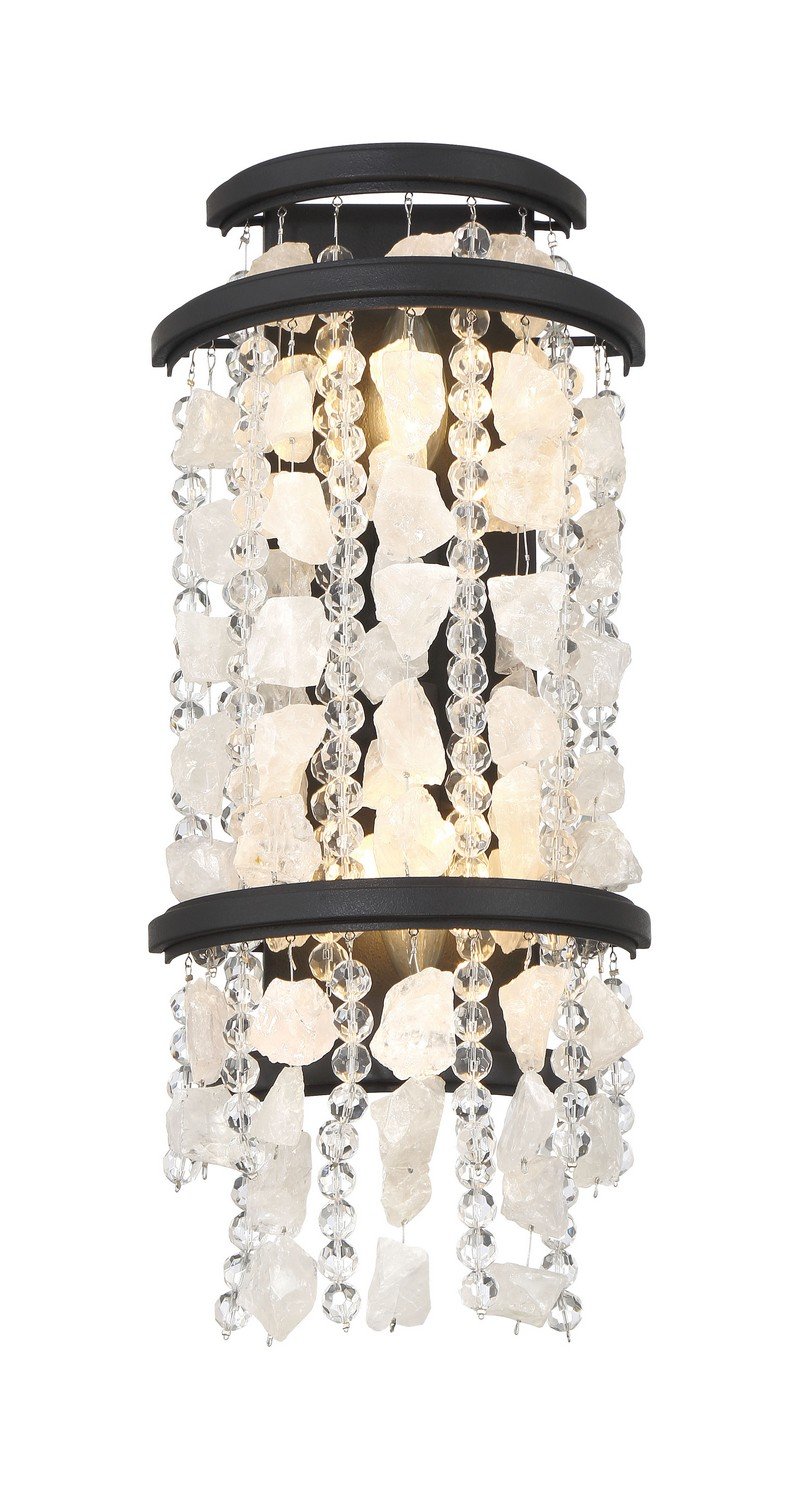Shimmering Elegance 2-Light Wall Sconce in Sand Coal