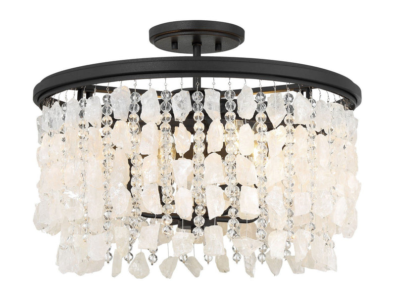 Shimmering Elegance 4-Light Semi-Flush Mount in Sand Coal
