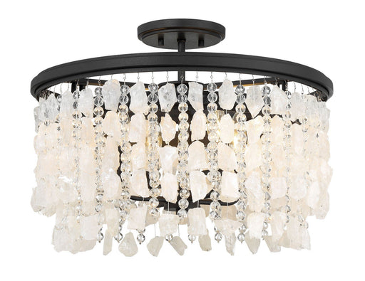 Shimmering Elegance 4-Light Semi-Flush Mount in Sand Coal