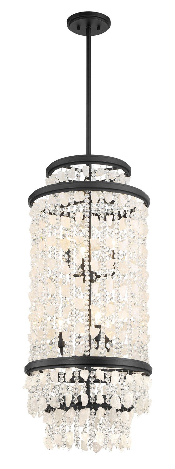 Shimmering Elegance 6-Light Foyer Pendant in Sand Coal