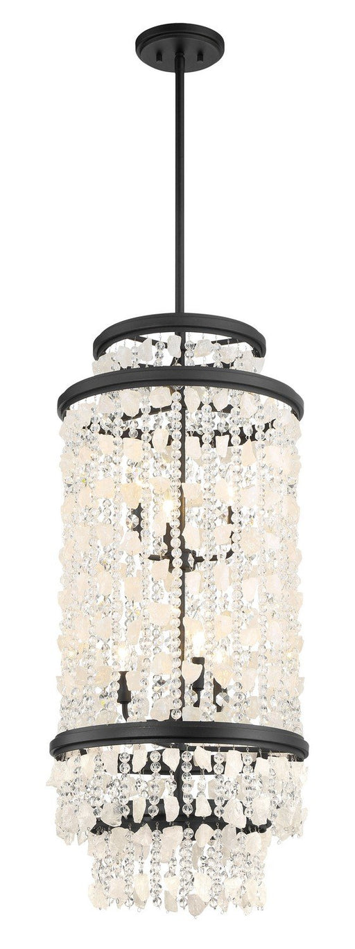 Shimmering Elegance 6-Light Foyer Pendant in Sand Coal