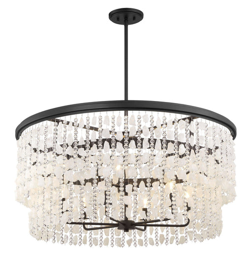 Shimmering Elegance 9-Light Chandelier in Sand Coal