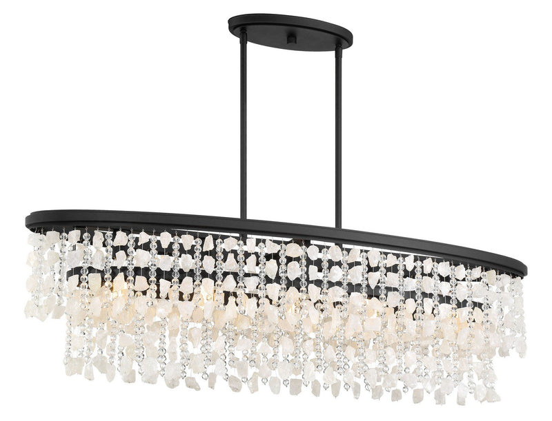 Shimmering Elegance 5-Light Linear Chandelier in Sand Coal