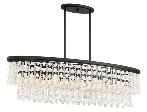 Shimmering Elegance 5-Light Linear Chandelier in Sand Coal