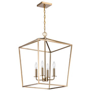 Emma 17" 4-Light Lantern Pendant in Burnished Brass