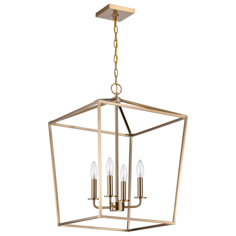 Emma 17" 4-Light Lantern Pendant in Burnished Brass