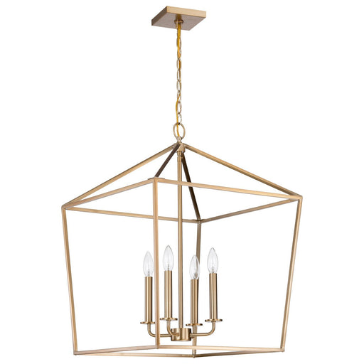 Emma 20" 4-Light Lantern Pendant in Burnished Brass