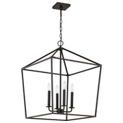 Emma 17" 4-Light Lantern Pendant in Matte Black