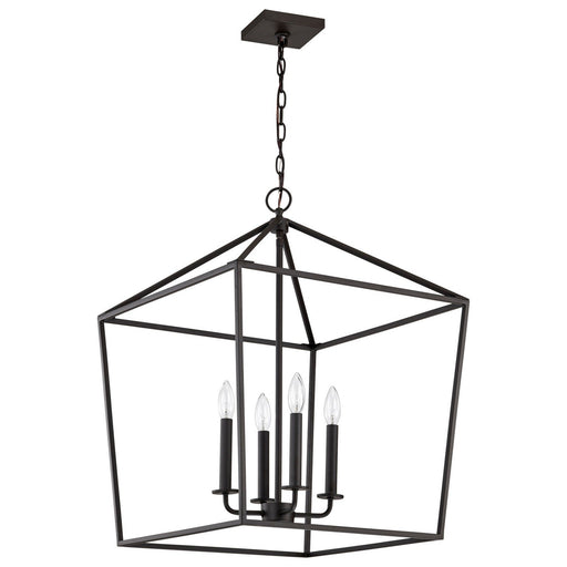 Emma 17" 4-Light Lantern Pendant in Matte Black