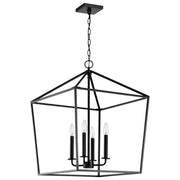 Emma 20" 4-Light Lantern Pendant in Matte Black