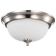 13" Frosted Bowl LED Flush Mount in Brushed Nickel