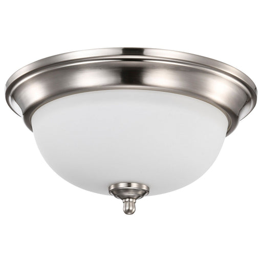13" Frosted Bowl LED Flush Mount in Brushed Nickel