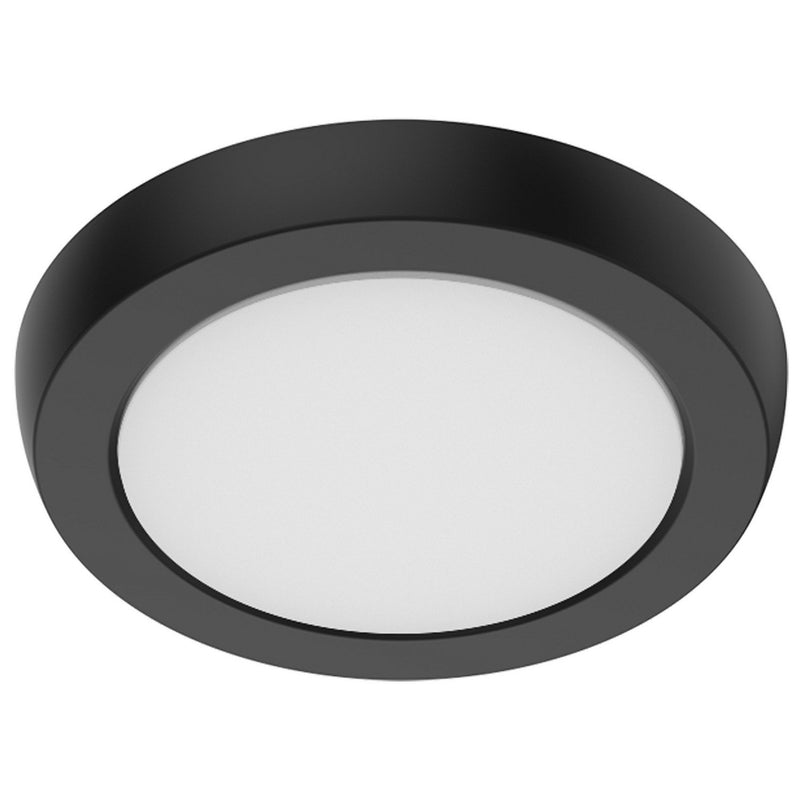 5" Round Edge-Lit LED Flush Mount in Black