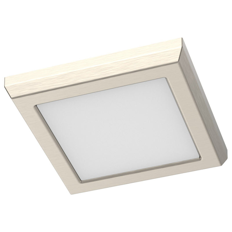 5" Square Edge-Lit LED Flush Mount in Brushed Nickel