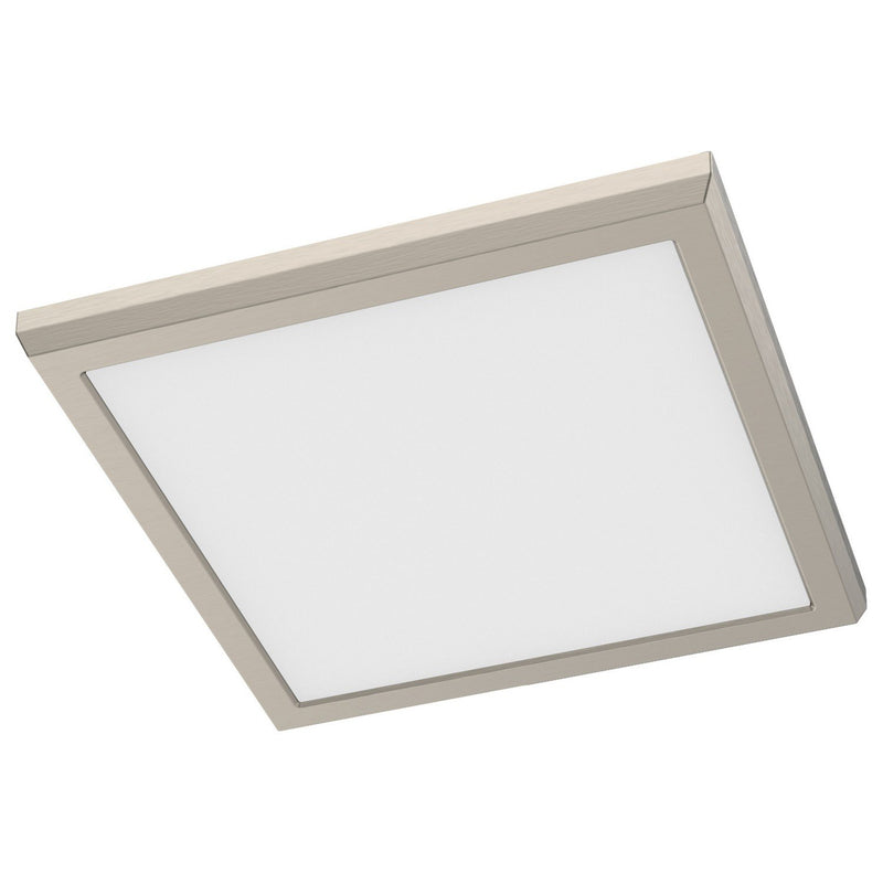 9" Square Edge-Lit LED Flush Mount in Brushed Nickel