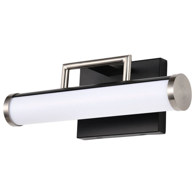 Solano 12" LED Bath Vanity Light in Black and Brushed Nickel