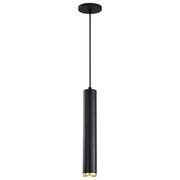 Century LED Pendant in Matte Black and Brushed Brass
