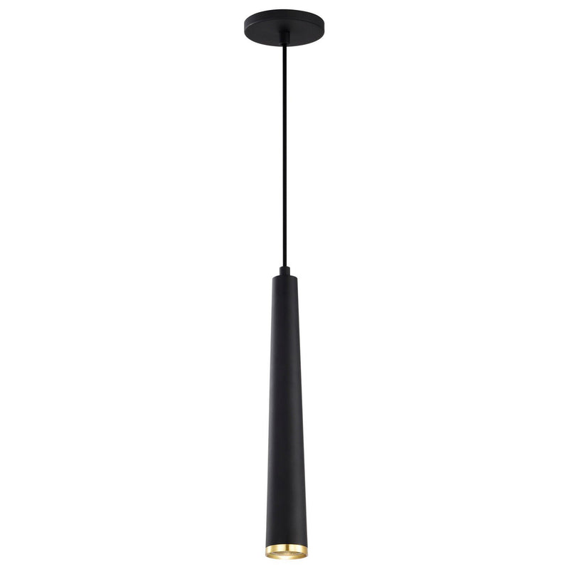 Melrose LED Mini Pendant in Matte Black and Brushed Brass