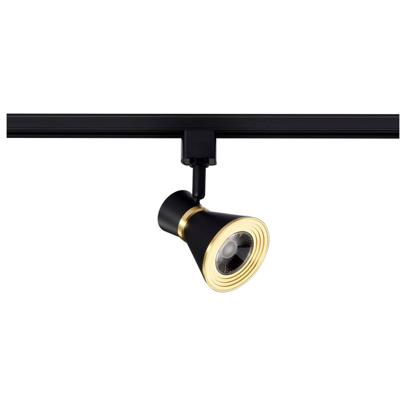 3.25" H-Type LED Track Head, 5.25" Projection in Matte Black and Brushed Brass