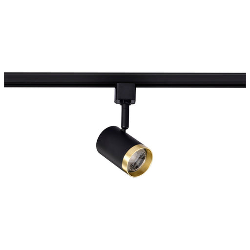 Two-Tone 2.25" H-Type LED Track Head in Matte Black and Brushed Brass