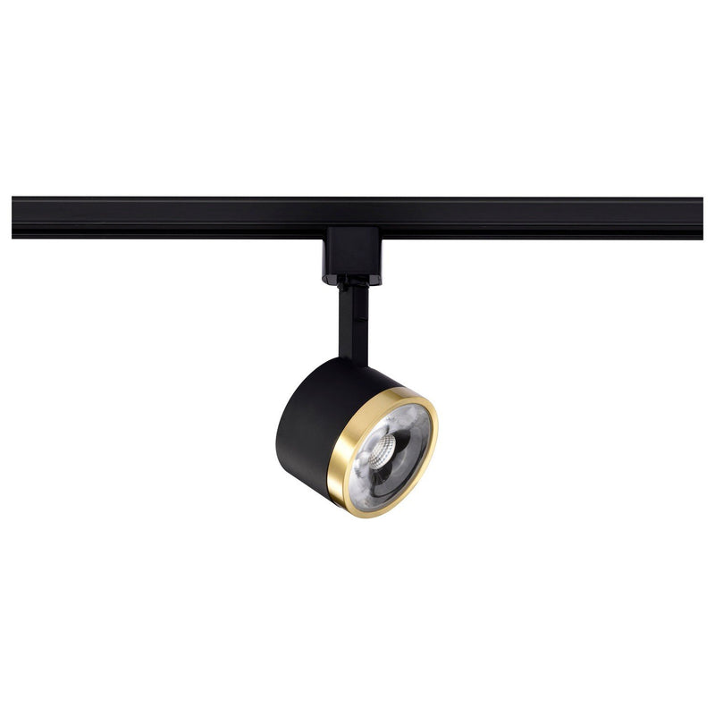 Two-Tone 3.25" H-Type LED Track Head in Matte Black and Brushed Brass