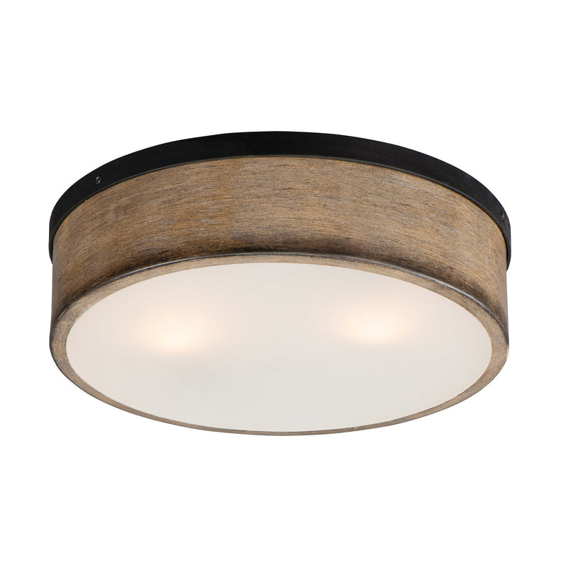 Franklin 2 Light Flush Mount in Driftwood / Black