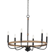 Franklin 6 Light Chandelier in Driftwood / Black