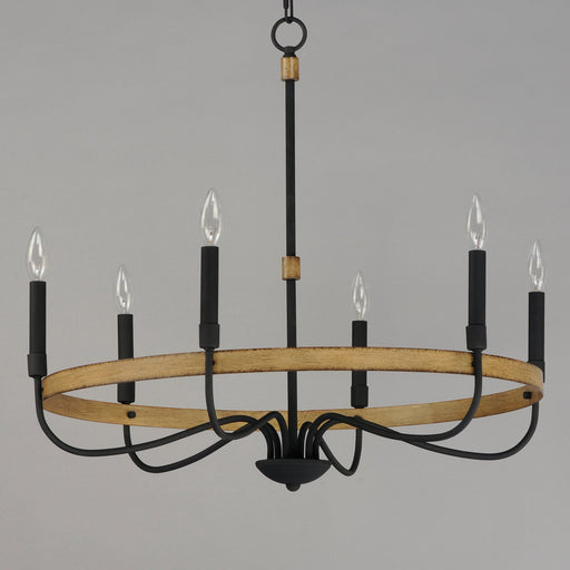 Franklin 6 Light Chandelier in Driftwood / Black