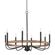 Franklin 8 Light Chandelier in Driftwood / Black