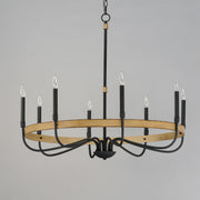 Franklin 8 Light Chandelier in Driftwood / Black