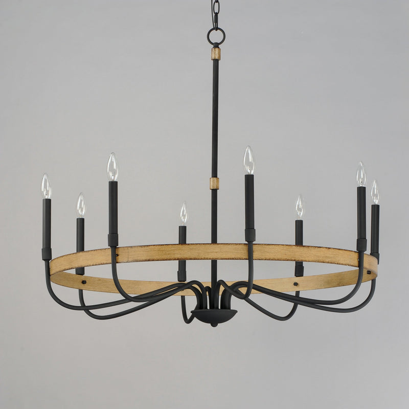 Franklin 8 Light Chandelier in Driftwood / Black