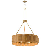 Satori 6 Light Pendant in Natural Aged Brass