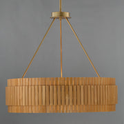 Satori 6 Light Pendant in Natural Aged Brass