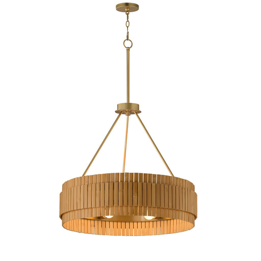 Satori 6 Light Pendant in Natural Aged Brass