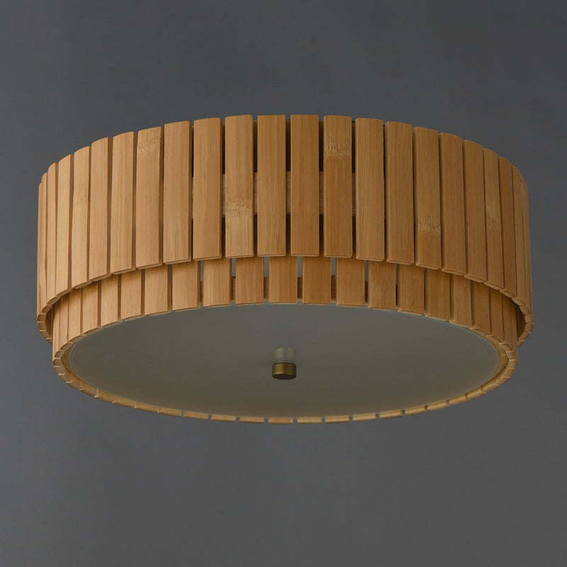Satori 2 Light Flush Mount in Natural Aged Brass