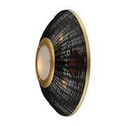 Rattan 20" Convertible Semi-Flush Mount in Natural Aged Brass