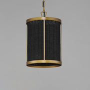 Rattan 1 Light Pendant in Natural Aged Brass