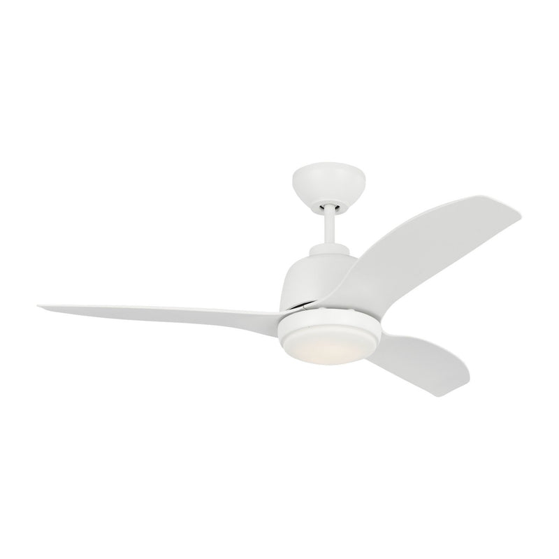 Avila Coastal 44" LED Ceiling Fan in Matte White