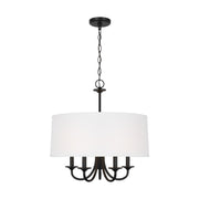 Seville 5-Light Linen Drum Chandelier in Midnight Black