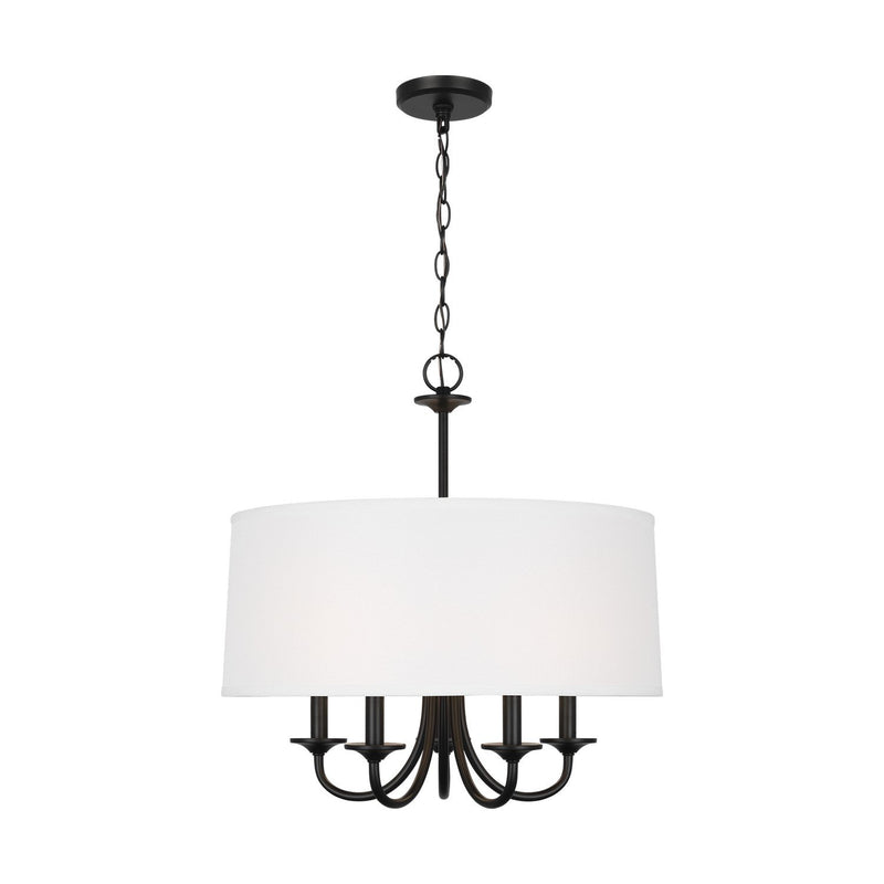 Seville 5-Light Linen Drum Chandelier in Midnight Black