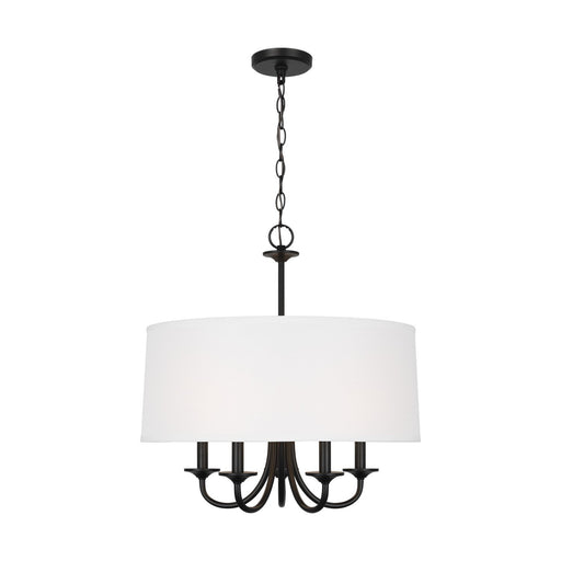 Seville 5-Light Linen Drum Chandelier in Midnight Black