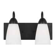Seville 2-Light Bath Vanity Light in Midnight Black