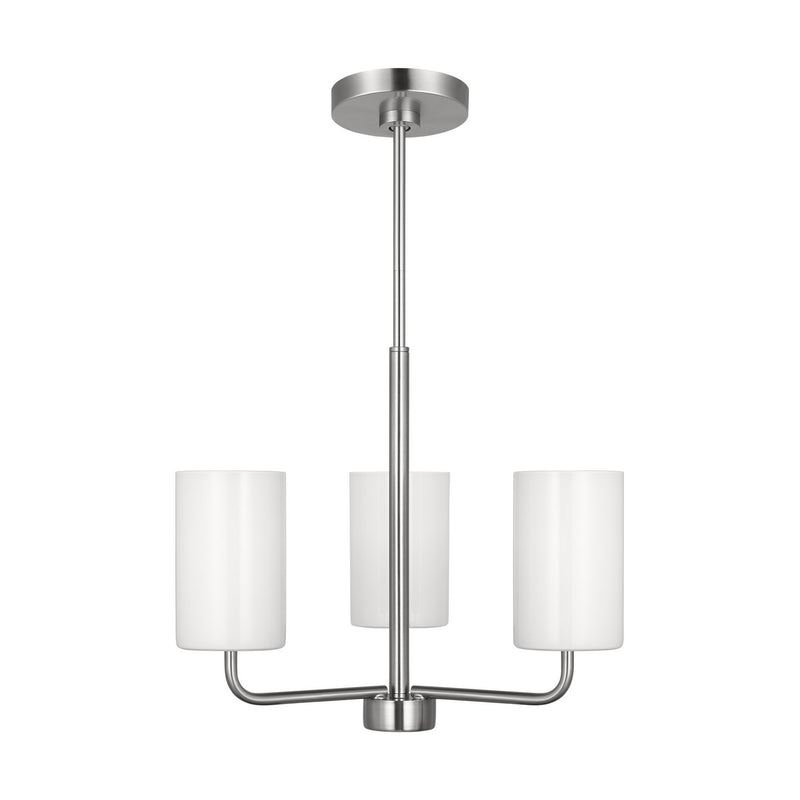 GLC1003BS - Rhett 3-Light Chandelier in Brushed Steel by Generation Lighting