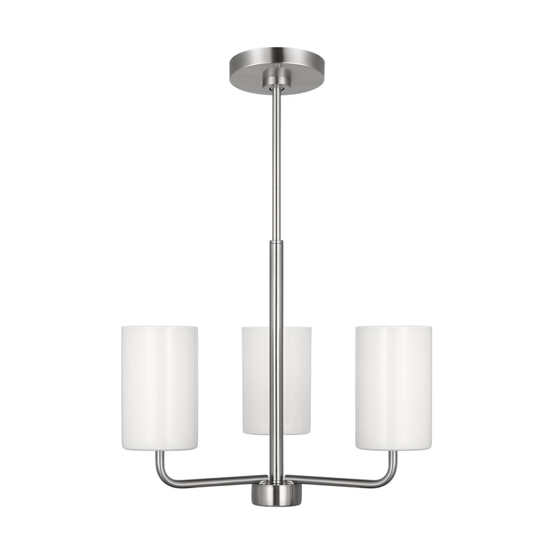 Rhett 3-Light Chandelier in Brushed Steel