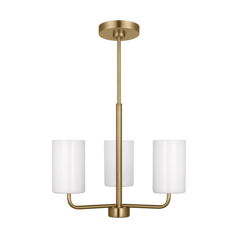 Rhett 3-Light Chandelier in Satin Brass